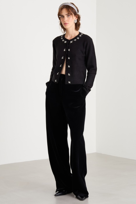 Cardigan with embroidered crystals Intrend