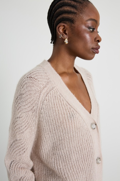 Cárdigan corto en mezcla de mohair