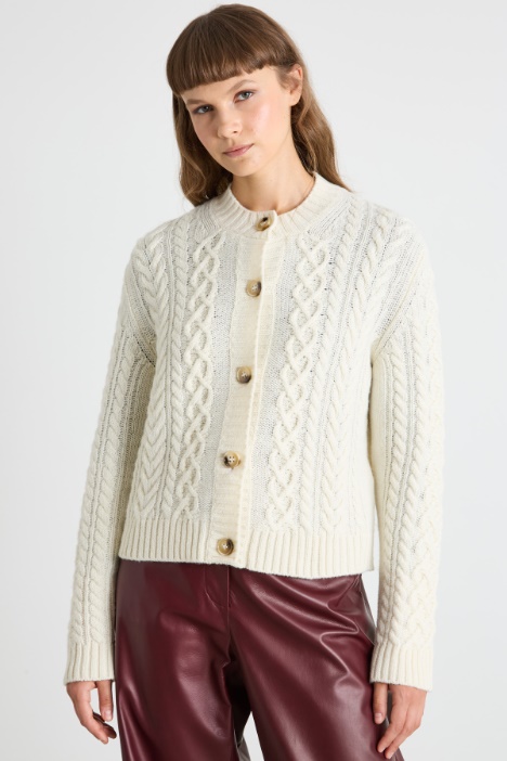 Cardigan con motivo a treccia Intrend