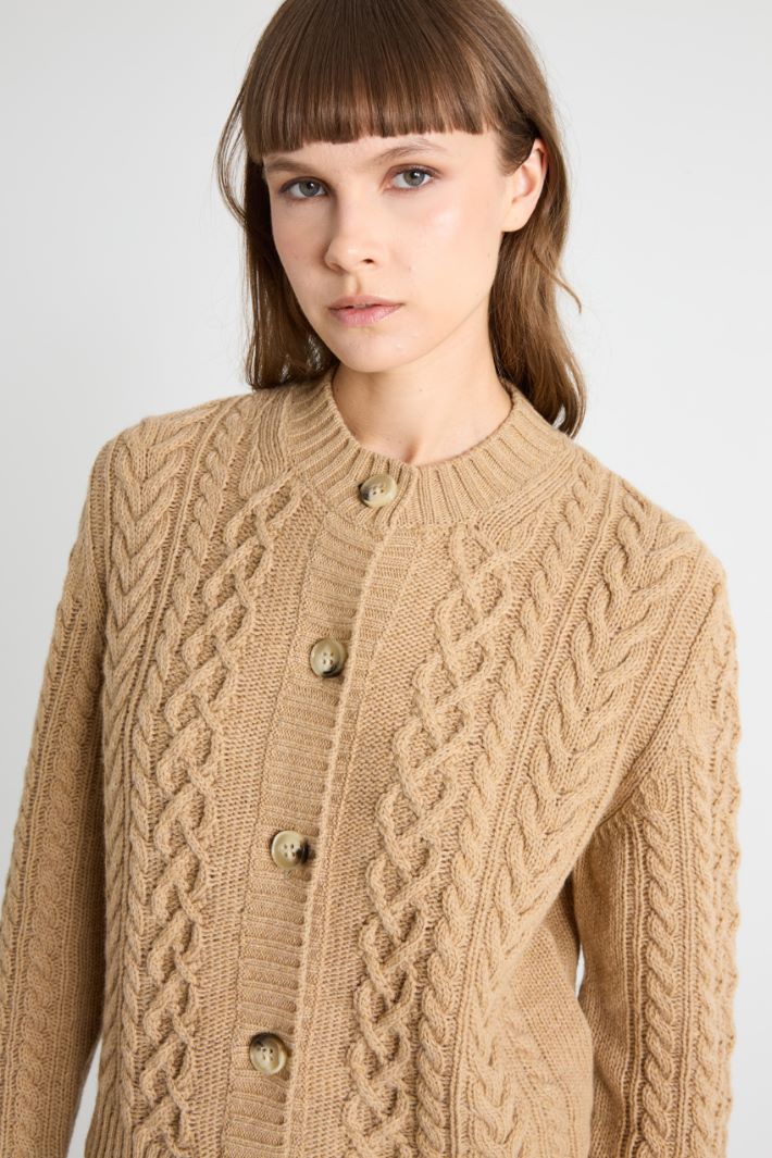 Cardigan with cable knit pattern Intrend - 3