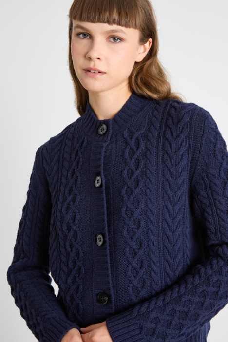 Cardigan con motivo a treccia