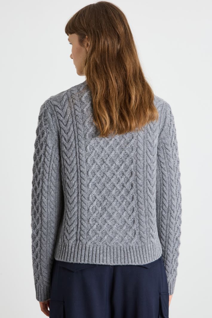 Cardigan with cable knit pattern Intrend - 4