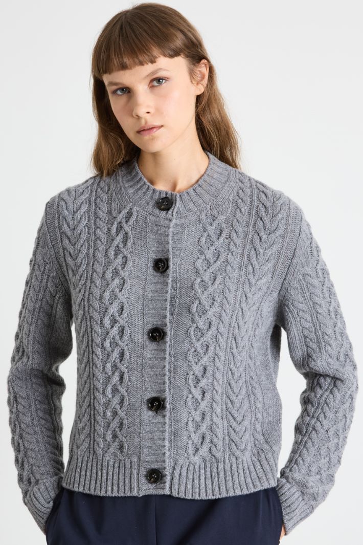 Cardigan with cable knit pattern Intrend - 2