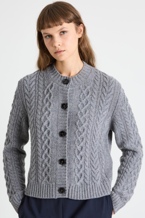 Cardigan con motivo a treccia Intrend