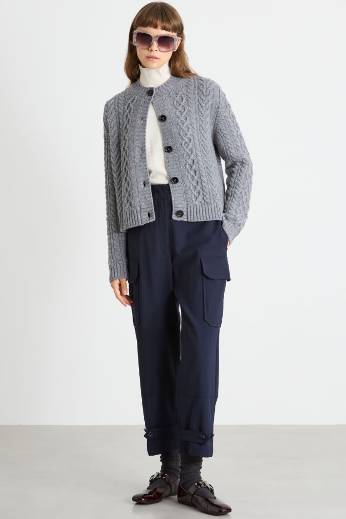 Cardigan with cable knit pattern Intrend