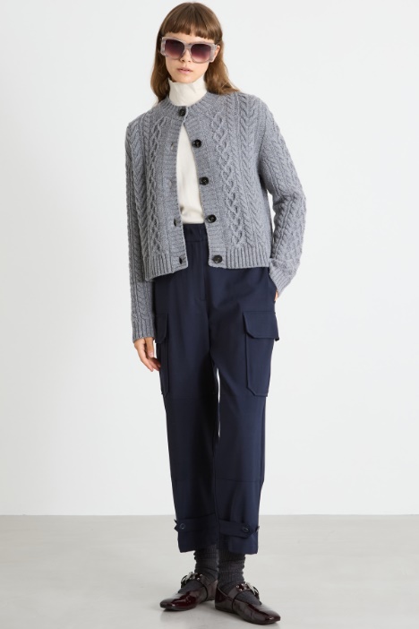 Cardigan with cable knit pattern Intrend