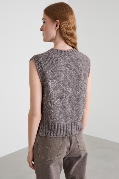 Gilet con micro paillettes