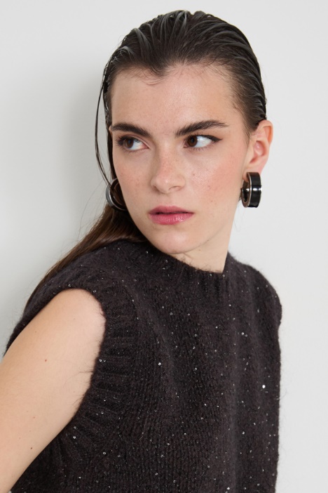 Gilet con micro paillettes