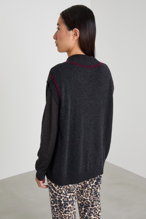 Gilet with contrasting inlay Intrend - 2