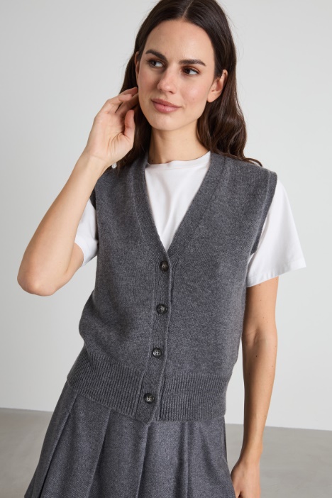 Gilet in lana e cashmere