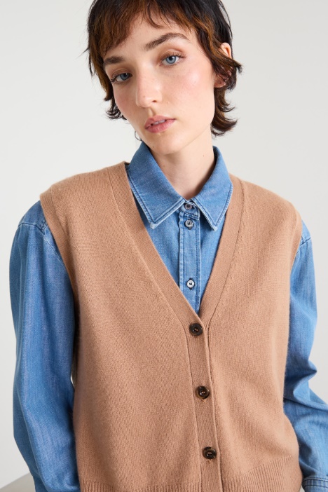 Gilet in lana e cashmere