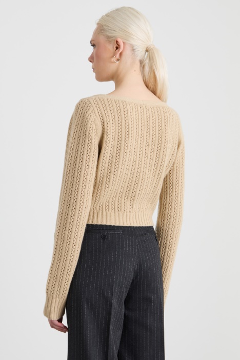 Maglia cropped traforata