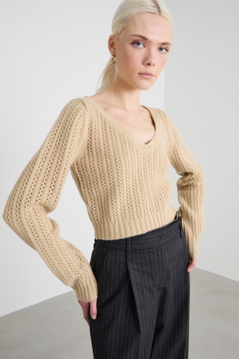 Maglia cropped traforata