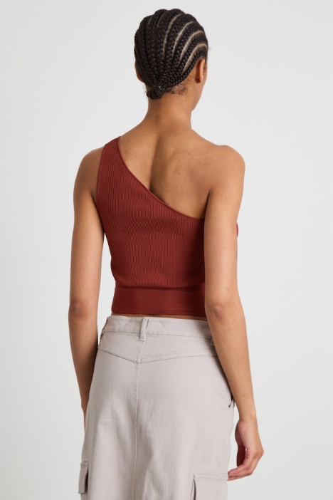 Top monospalla in maglia