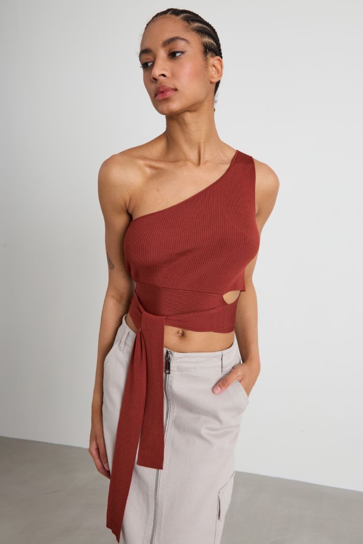 Knit one-shoulder top Intrend