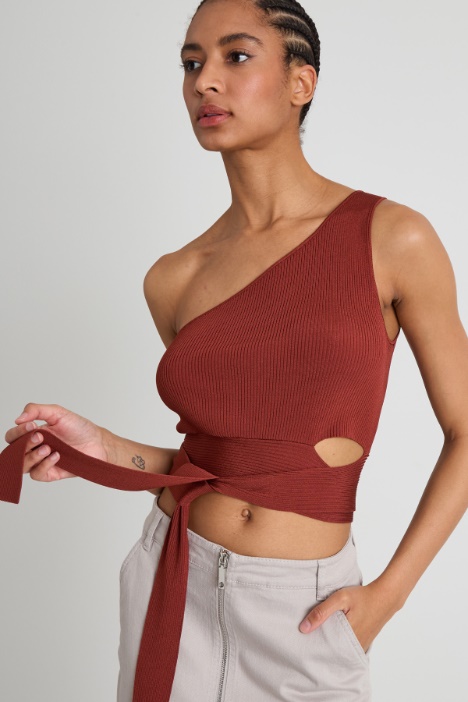 Top monospalla in maglia