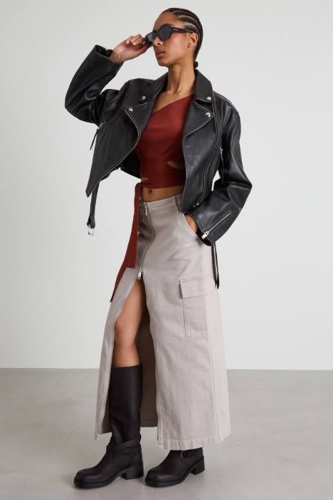 Knit one-shoulder top Intrend