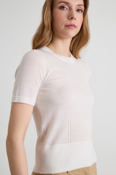 Maglia a mezze maniche in lana