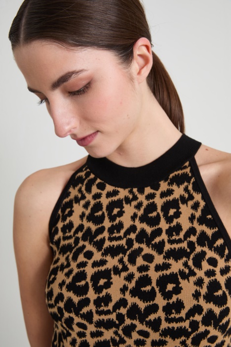 Top cropped jacquard