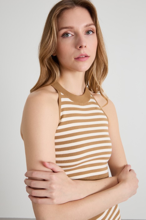 Top crop de jacquard