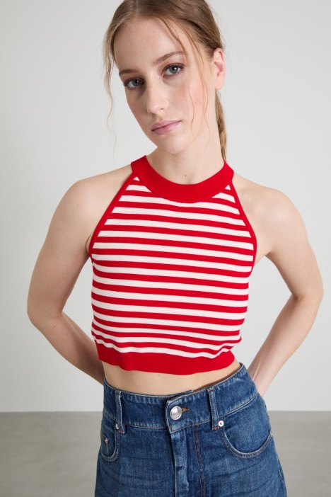 Top cropped jacquard