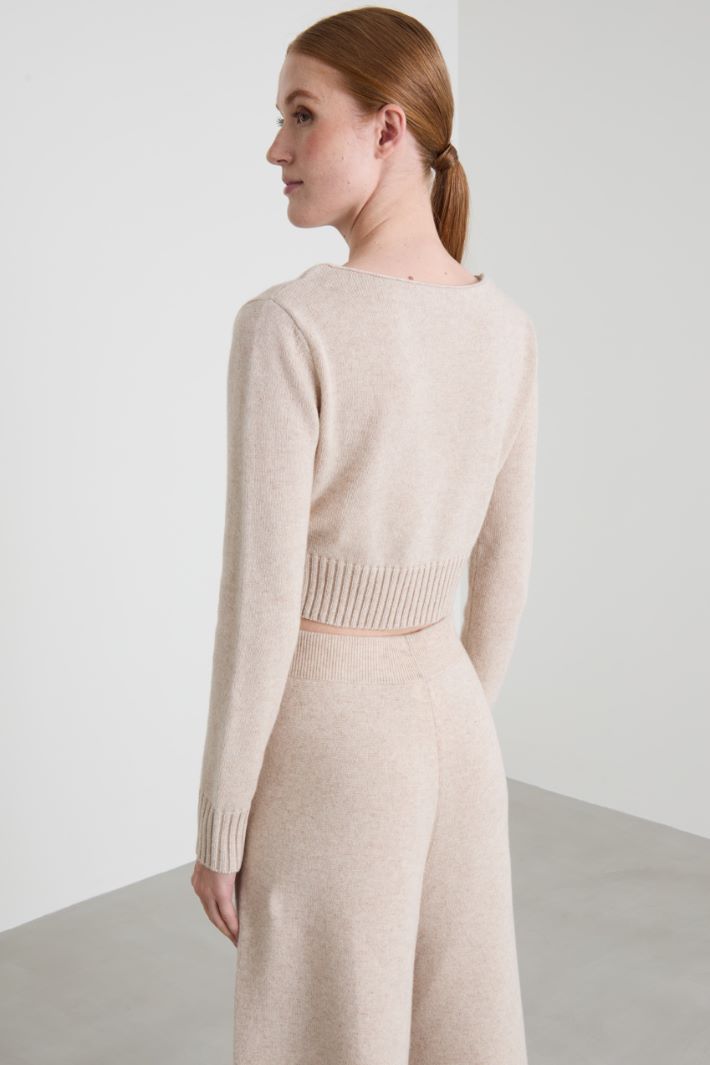 Wool and cashmere cropped jumper Intrend - 2