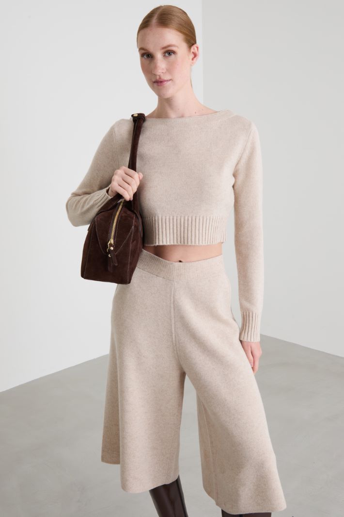 Wool and cashmere cropped jumper Intrend - 3