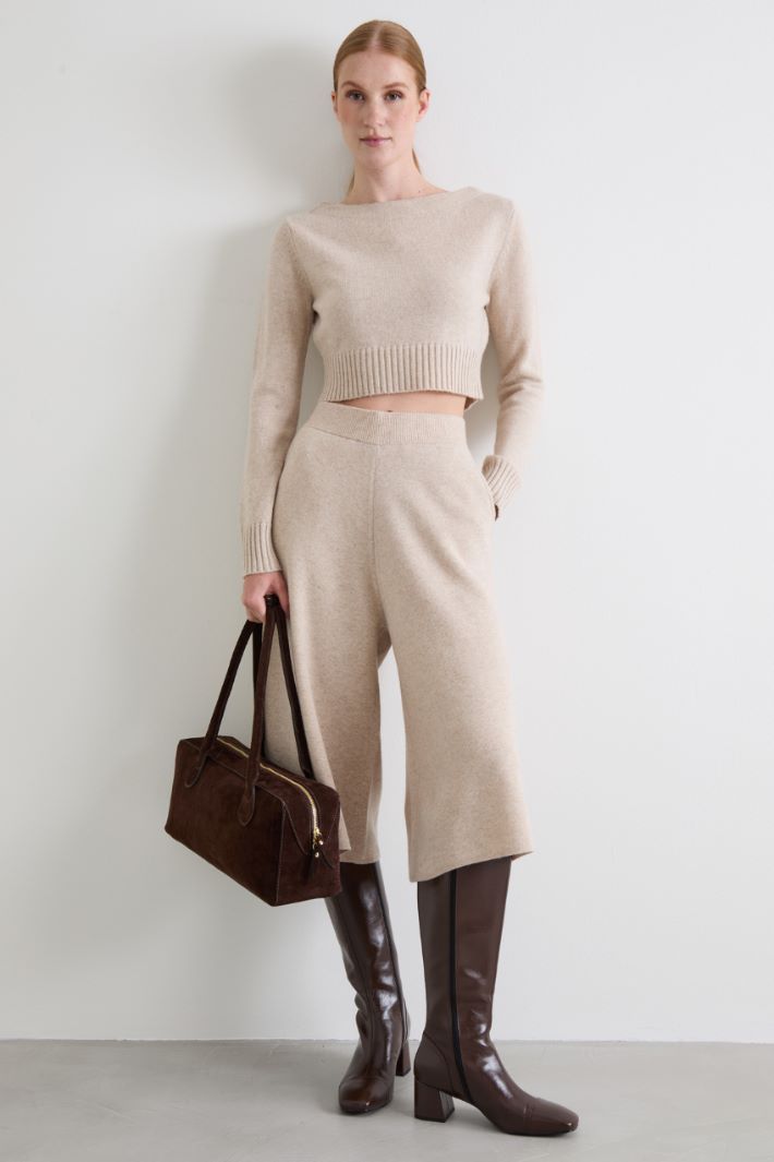 Wool and cashmere cropped jumper Intrend