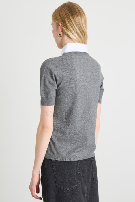 Maglia con collo rimovibile