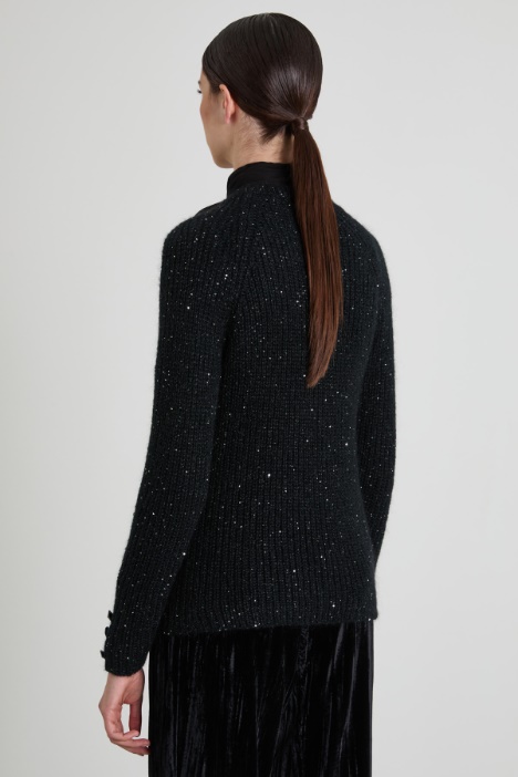 Maglia con micro paillettes