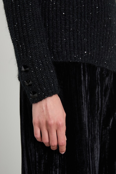 Maglia con micro paillettes