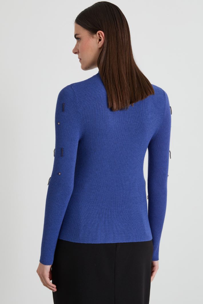 Sweater with bejewelled embroidery Intrend - 2