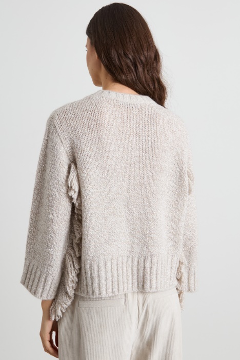Maglia in mohair con frange