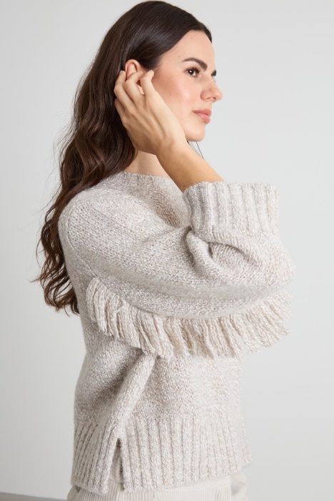 Maglia in mohair con frange