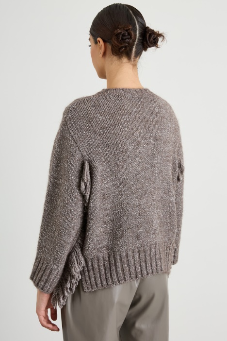 Maglia in mohair con frange