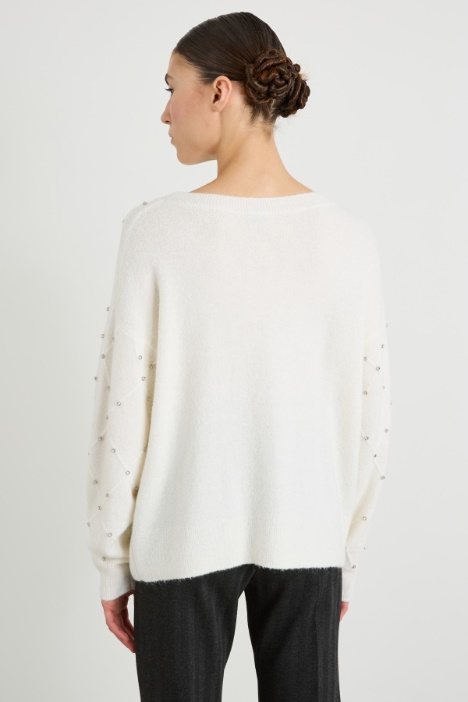 Maglia a rombi con strass