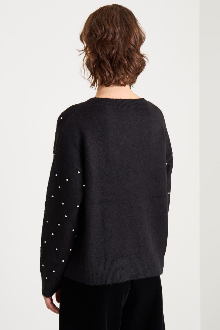 Maglia a rombi con strass Intrend - 4