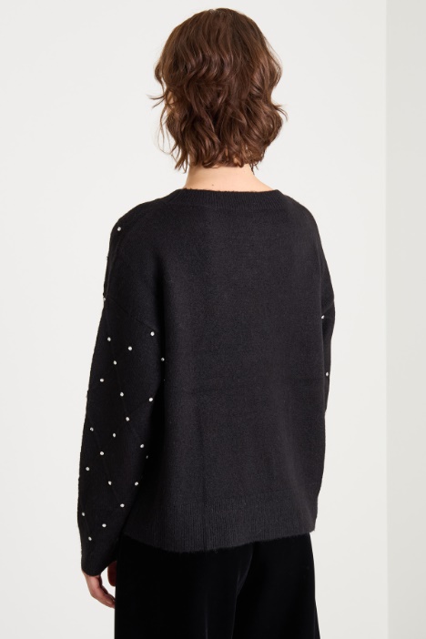 Maglia a rombi con strass