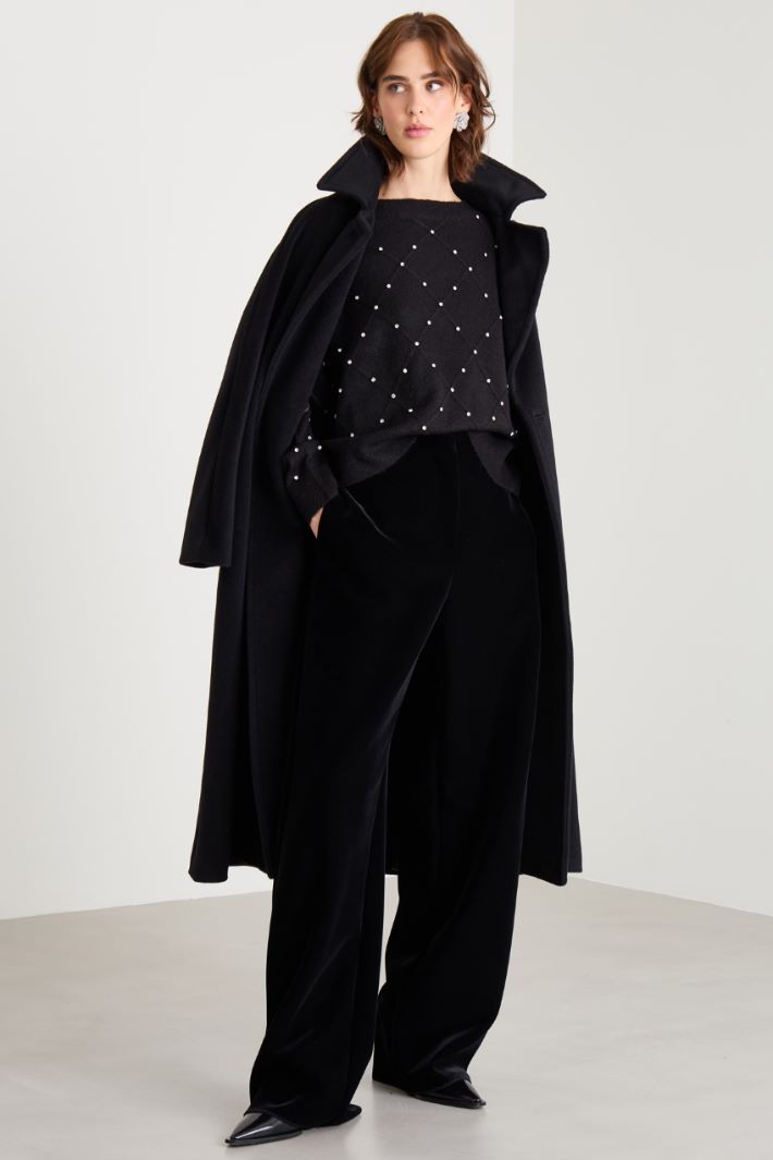 Maglia a rombi con strass Intrend