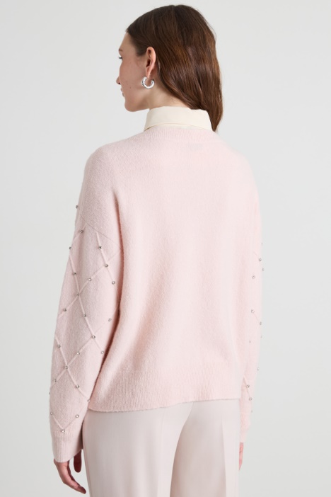 Maglia a rombi con strass