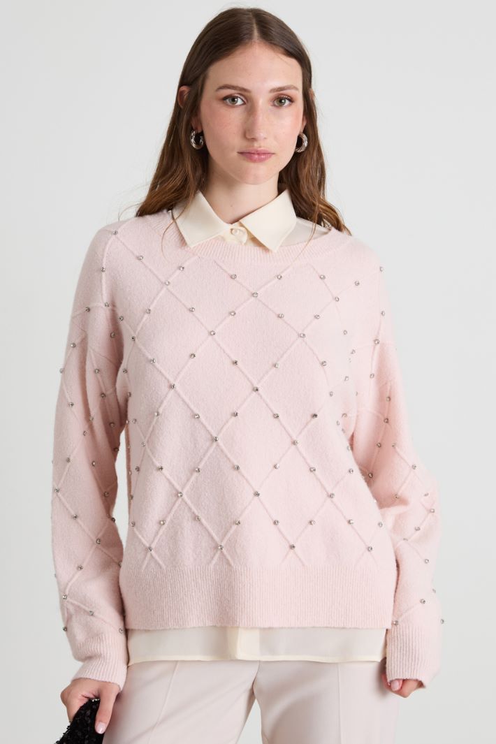 Diamond sweater with rhinestones Intrend