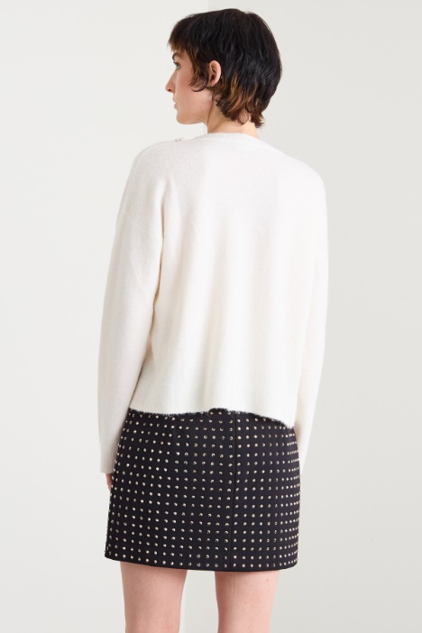 Maglia con cristalli e perle