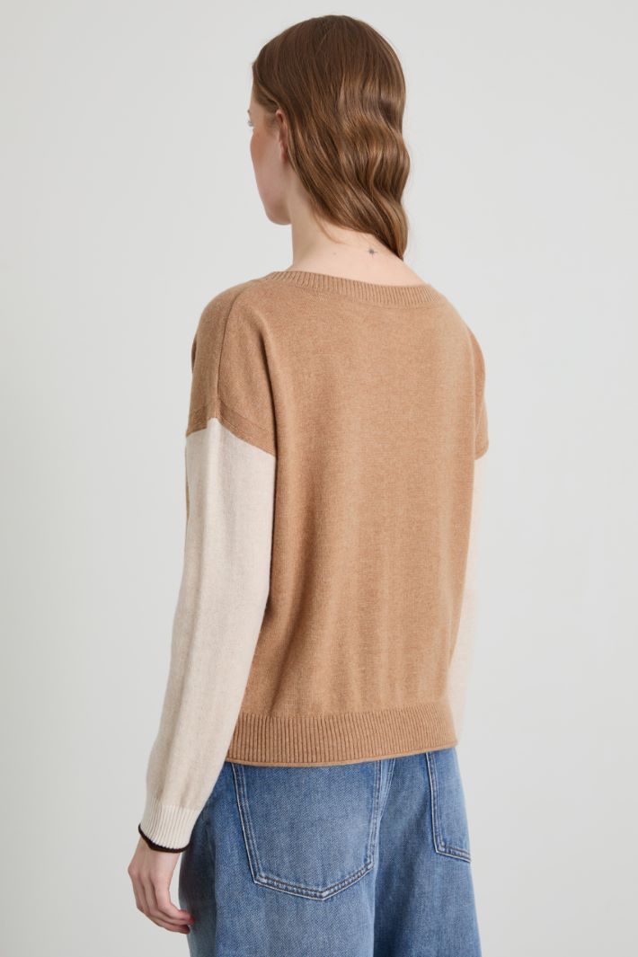 Wool color block sweater Intrend - 2