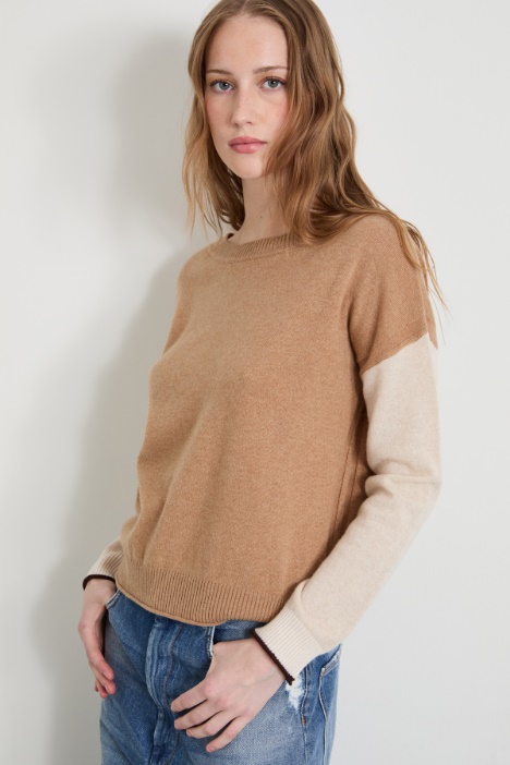 Maglia color block in lana