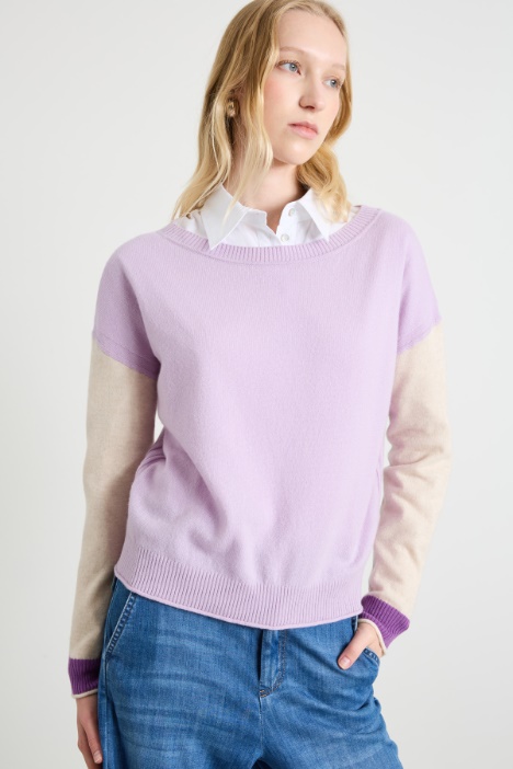 Maglia color block in lana