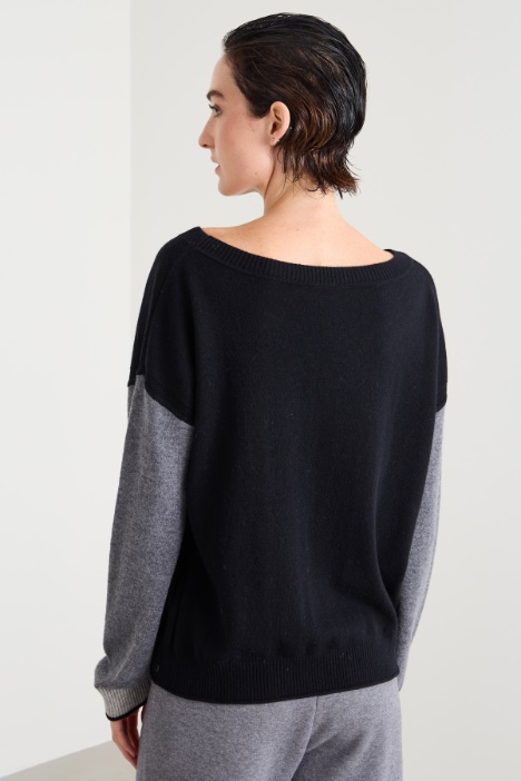 Jersey de lana con bloques de color