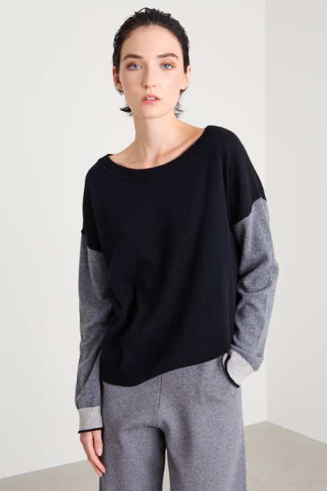 Wool color block sweater Intrend