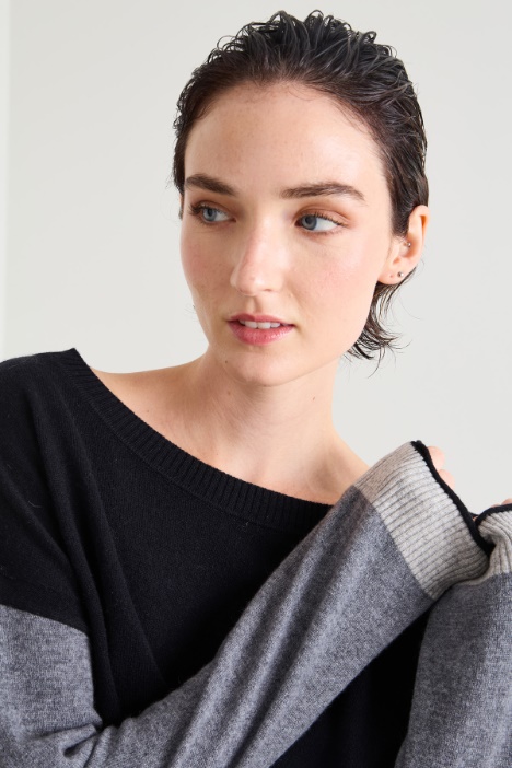 Jersey de lana con bloques de color