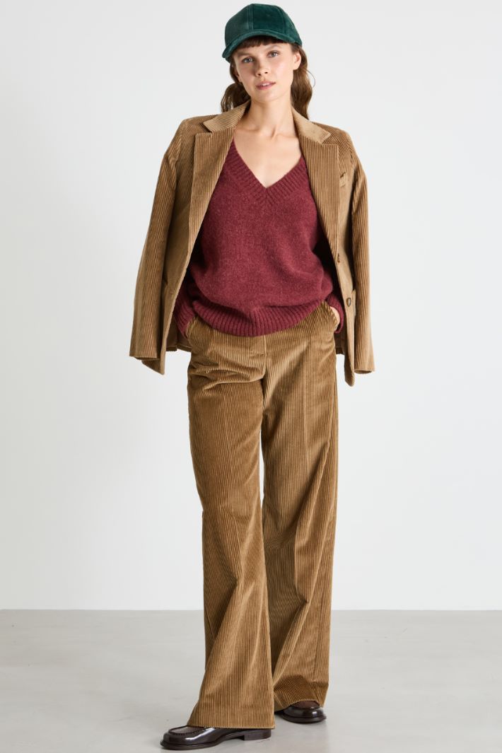 Alpaca and cotton V-neck sweater Intrend