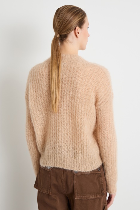 Maglia scollo a V in mohair